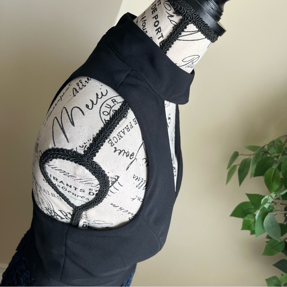 Adelyn Rae Sasha Mock Neck Tulip Hem Dress Navy Black Sz S - Picture 9 of 16